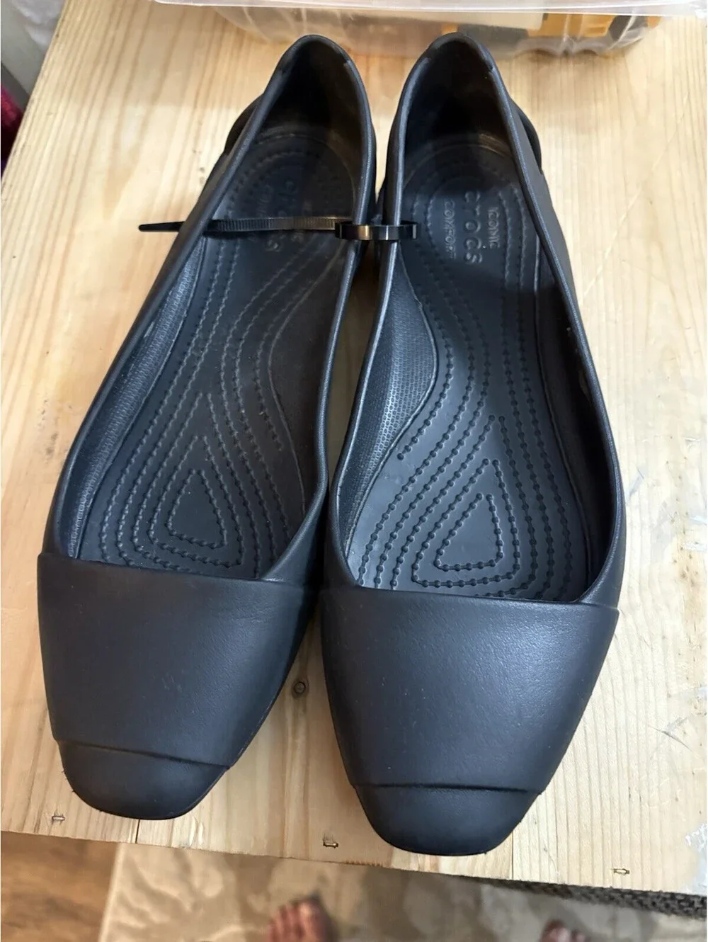 Crocs Sienna Ballet Flat Shoes Womens w7Black Comfort Slip On Loafer Lightweight